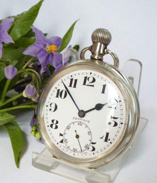 Antique Silver Dennison Pocket Watch, 1919
