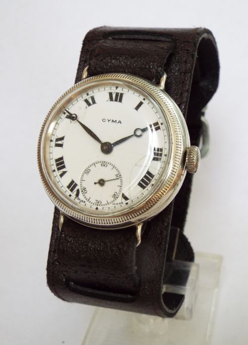 Gents 1914 Silver Cyma Trench Watch