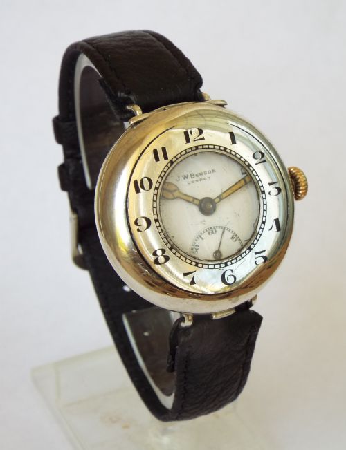 Ww1 Silver Half Hunter Gents Watch, J W Benson