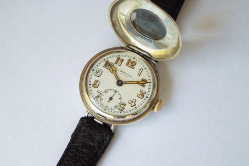 fig 2. WW1 silver half hunter gents watch, J W Benson
