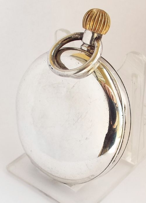 fig 1. Antique WW1 era silver Omega pocket watch, c1914.