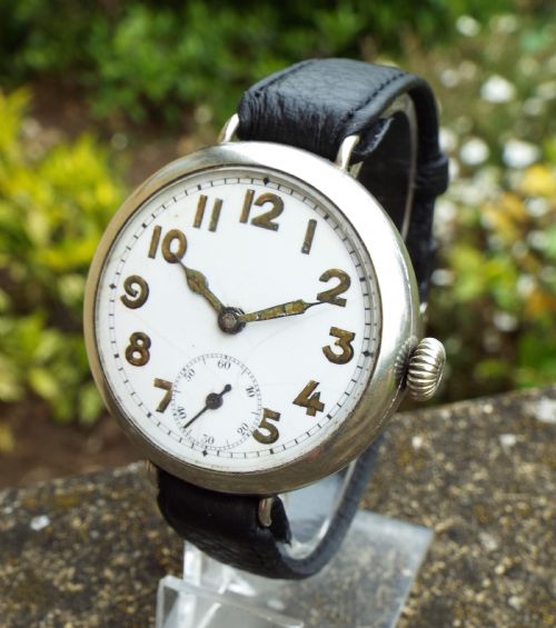 Large Ww1 Era Gents Trench Wrist Watch