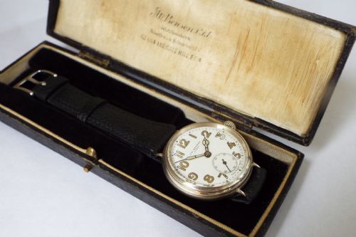 fig 2. Gents 1931 silver wrist watch from J W Benson