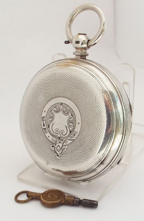 fig 1. Antique 1901 silver key winding pocket watch.