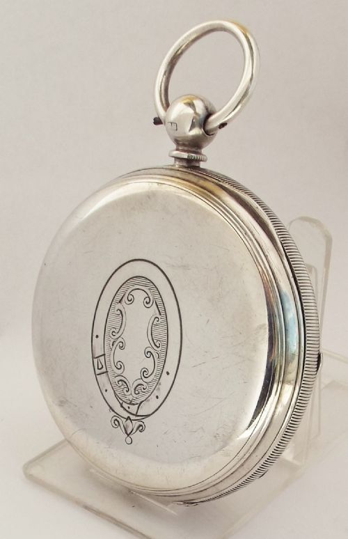 fig 1. Antique 1890 silver fusee centre seconds chronograph.