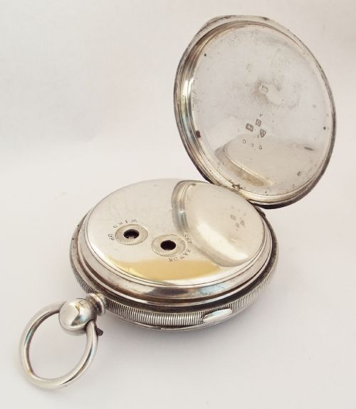 fig 2. Antique 1890 silver fusee centre seconds chronograph.