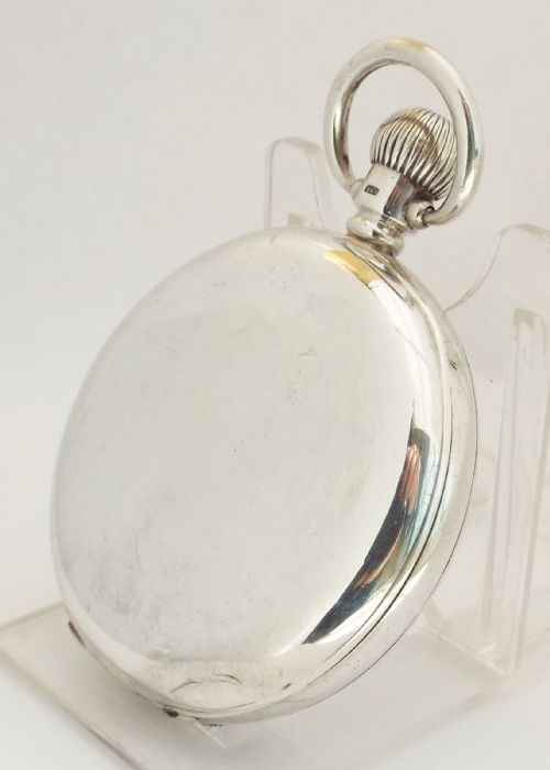 fig 1. A 1920s silver Visible stem winding pocket watch.