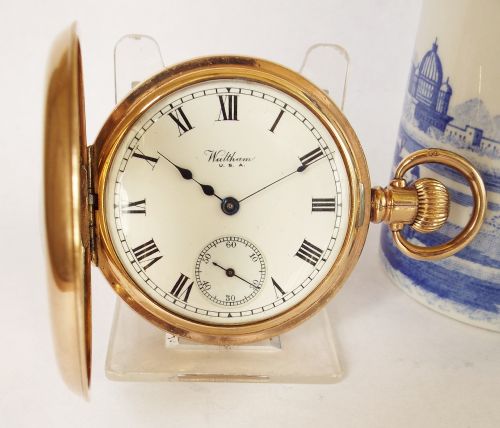 Antique Waltham Half Hunter Pocket Watch, 1919