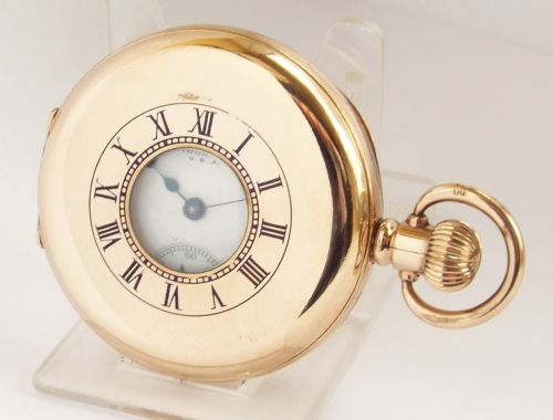 fig 1. Antique Waltham half hunter pocket watch, 1919