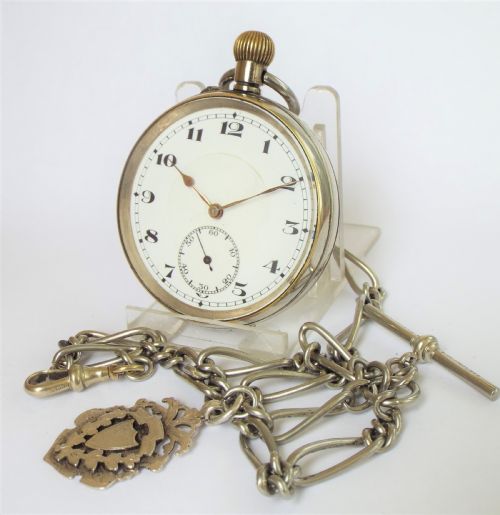 Antique Globe Pocket Watch and Double Albert