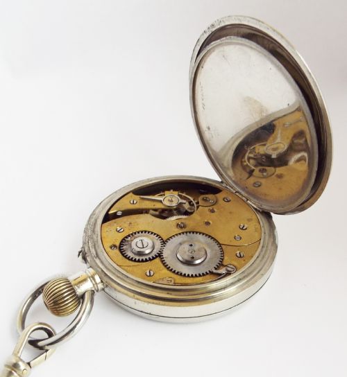 fig 3. Antique Globe pocket watch and double albert