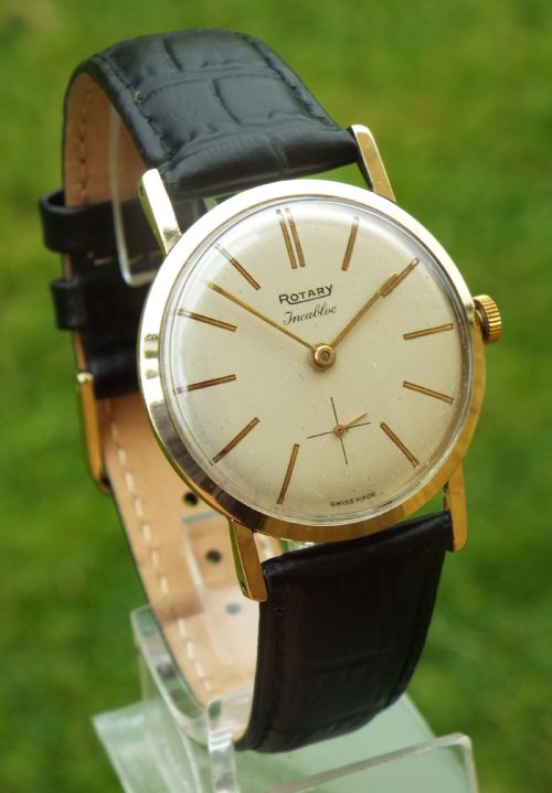 fig 1. Gents 9ct gold Rotary wrist watch, 1959