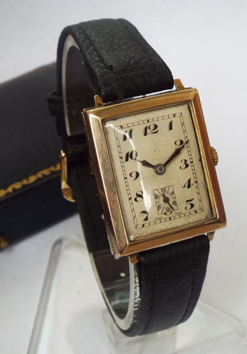 9ct Gold Gents Wrist Watch, 1930s