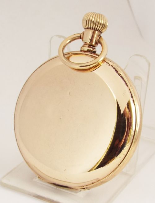 fig 1. Antique 1905 Waltham Traveler full hunter pocket watch.
