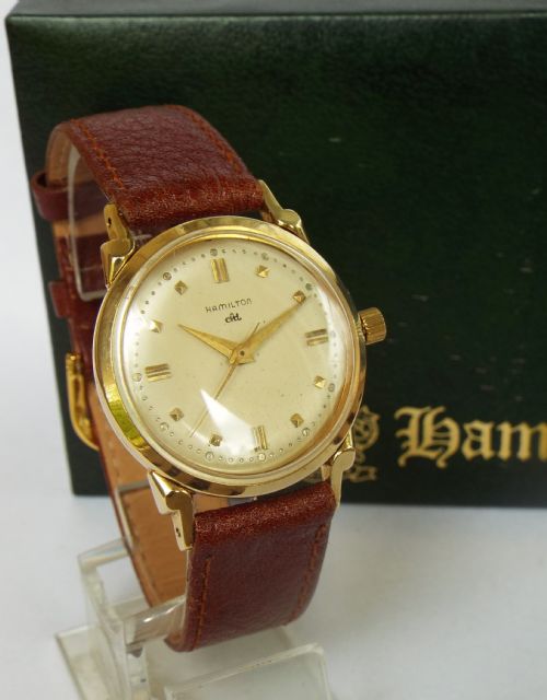 Gents Boxed 14ct Gold Hamilton Reardon “Cld” Watch