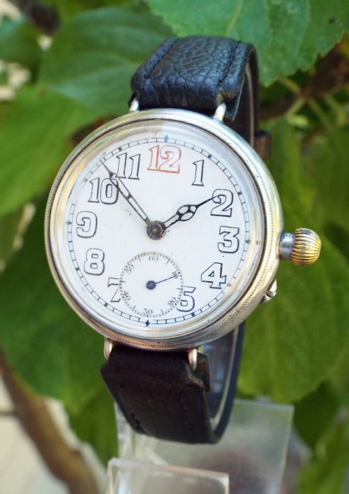 fig 1. A gents silver Borgel cased trench watch, 1916.