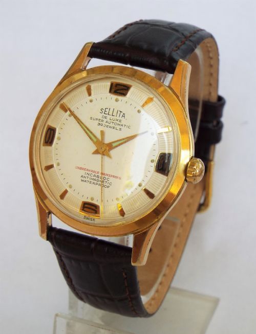 Gents 1950s Sellita De Luxe Wrist Watch