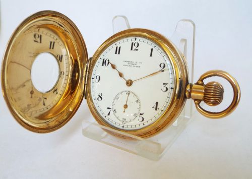 Antique Minerva Half Hunter Pocket Watch