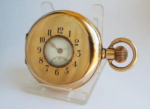 fig 1. Antique Minerva half hunter pocket watch