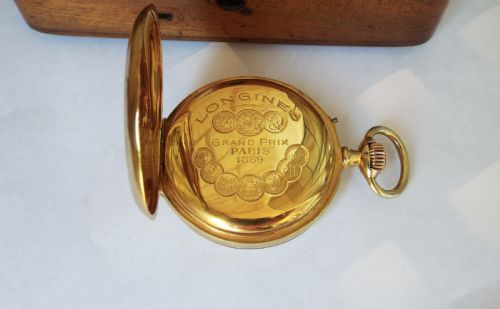 fig 2. Antique silver gilt Longines pocket watch, 1895