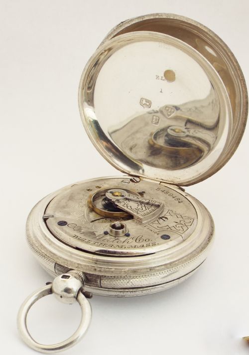 fig 3. An antique silver Waltham pocket watch.