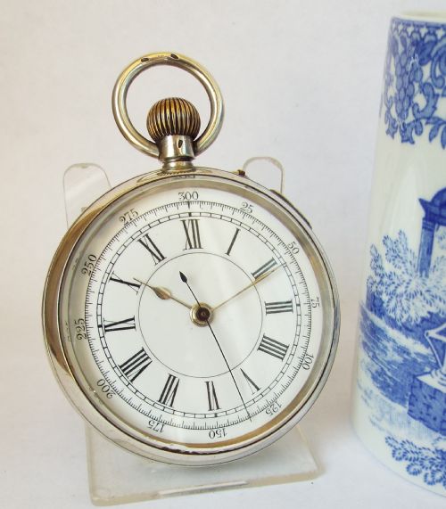 An Antique Silver Centre Seconds Chronograph.