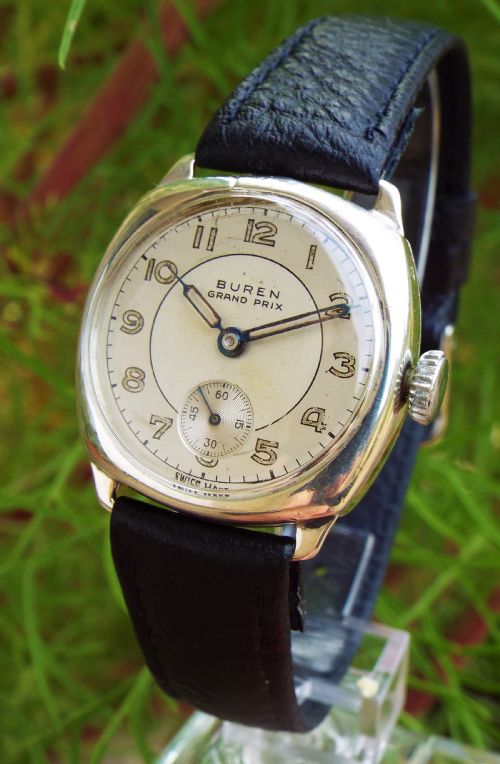 1950s Silver Buren Grand Prix Wrist Watch