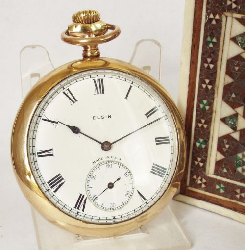 Vintage 1920s Elgin Stem Winding Pocket Watch.