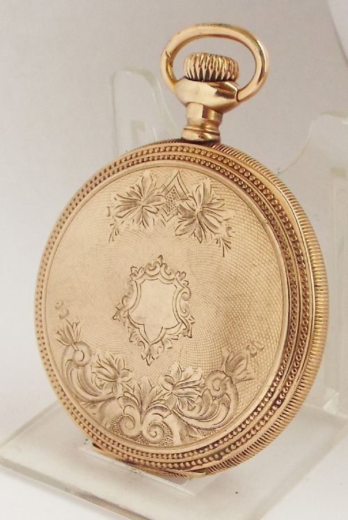fig 1. Antique 1900s Elgin stem winding pocket watch.