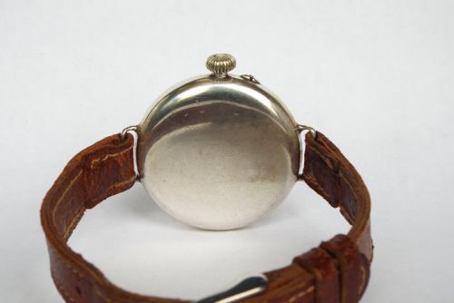 fig 2. Gents 1915 silver Stauffer officer's watch