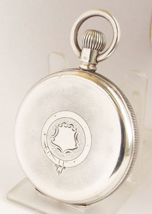 fig 1. Antique 1908 silver Waltham pocket watch.