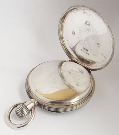 fig 2. Antique 1908 silver Waltham pocket watch.