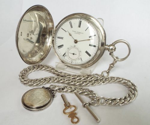 Antique Silver John Forrest Pocket Watch and Chain