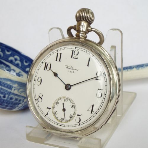 1925 Waltham Traveler Silver Pocket Watch