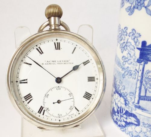 Antique 1920s Silver H Samuel "Acme Lever" Pocket Watch.
