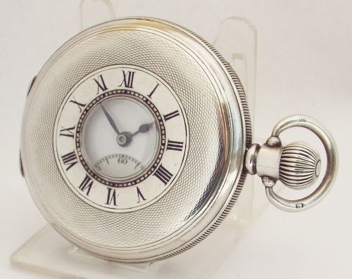 A 1920s Silver Half Hunter Selezi Pocket Watch.