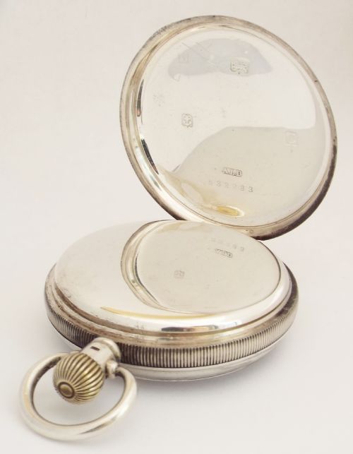 fig 2. A 1920s silver Kays Keyless “Triumph” pocket watch.
