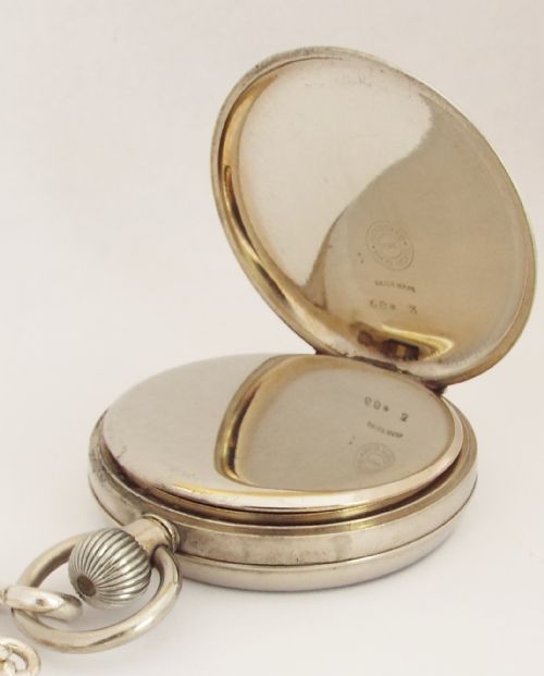fig 2. A vintage 1920s Lanco stem winding pocket watch & chain.