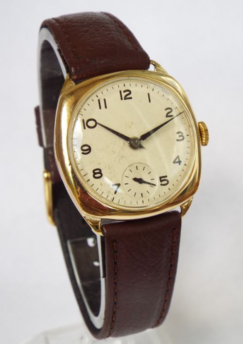Gents 9 Carat Gold Cyma Wrist Watch, 1938