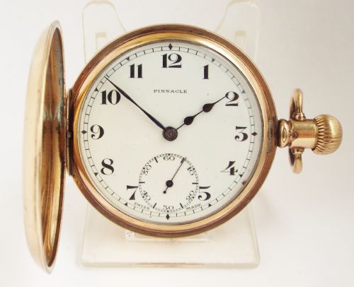 fig 1. A vintage 1920s Pinnacle Half hunter pocket watch.