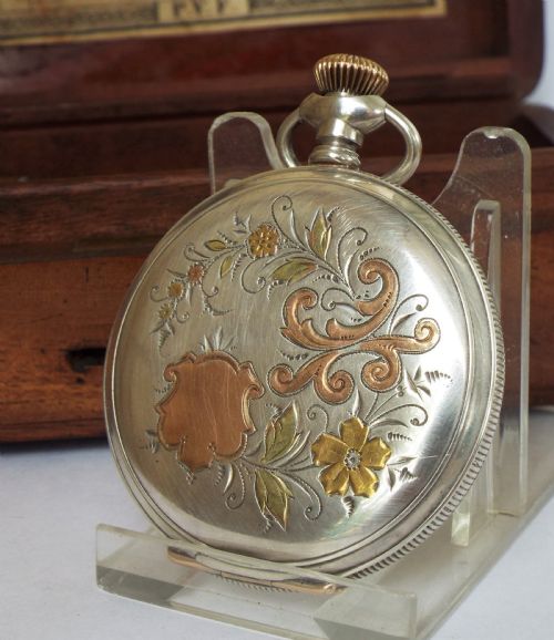 fig 2. Silver Waltham Riverside hunter pocket watch, 1903