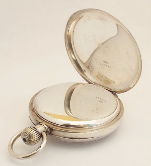 fig 2. An antique silver Record pocket watch originally retailed by Thomas Russell & Son Liverpool.