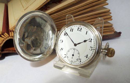 Antique Silver Syren Hunter Pocket Watch, 1919