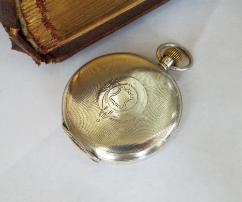 fig 1. Antique silver Syren hunter pocket watch, 1919