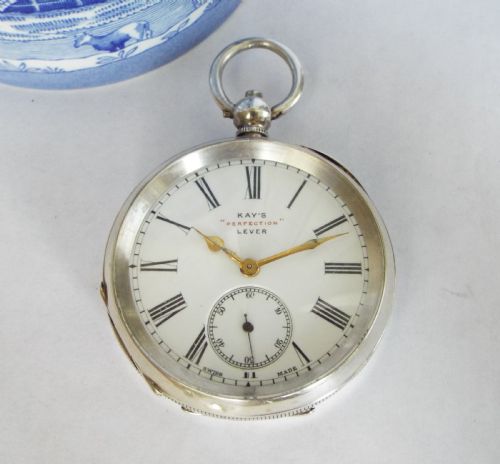 fig 1. Antique silver Kays Perfection Lever pocket watch