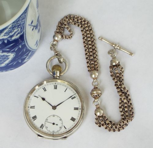 fig 1. Antique silver pocket watch from Dimier Frères