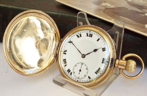 Antique 1920s Swiss Full Hunter Pocket Watch.