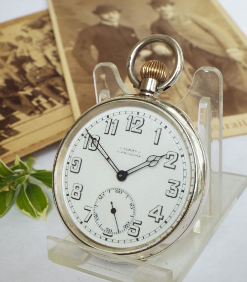 Antique Silver Longines Pocket Watch, 1917