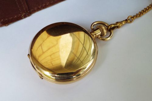 fig 2. Antique Waltham half hunter pocket watch and chain