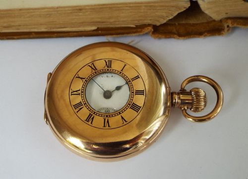 fig 1. Waltham half hunter pocket watch, 1930